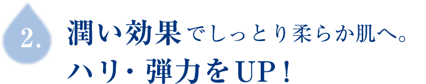 潤い効果でしっとり柔らか肌へ。ハリ・弾力をUP!