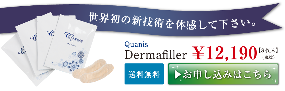 クオニス アイニードル 世界初の新技術を体感して下さい。クオニスダーマフィラー Quanis Dermafiller ¥12,800 送料無料 お申し込みはこちら