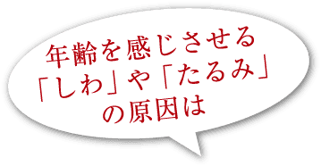 年齢を感じさせる「しわ」や「たるみ」の原因は